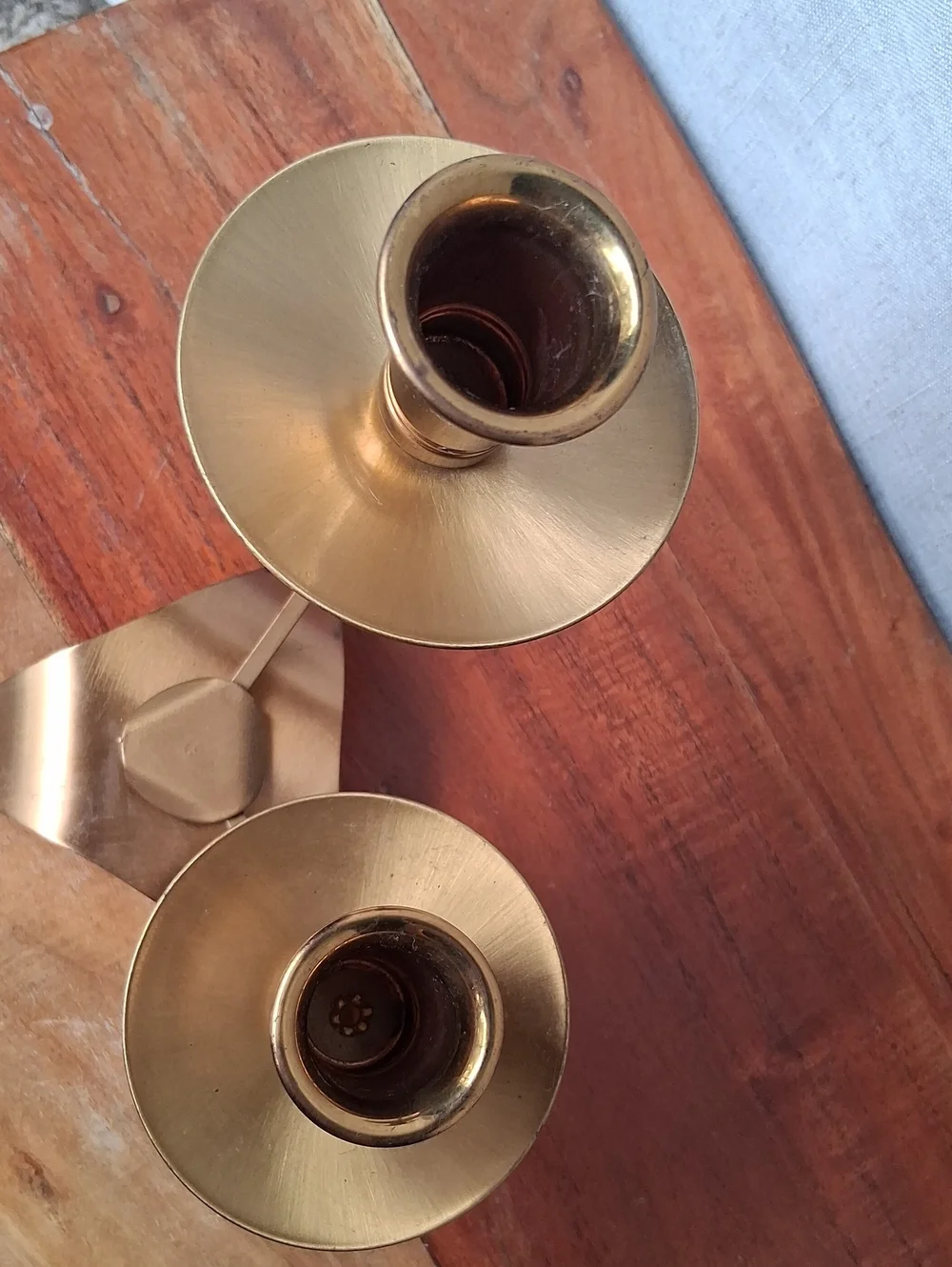 Vogue Vintage Brass Two-Arm Candleholder